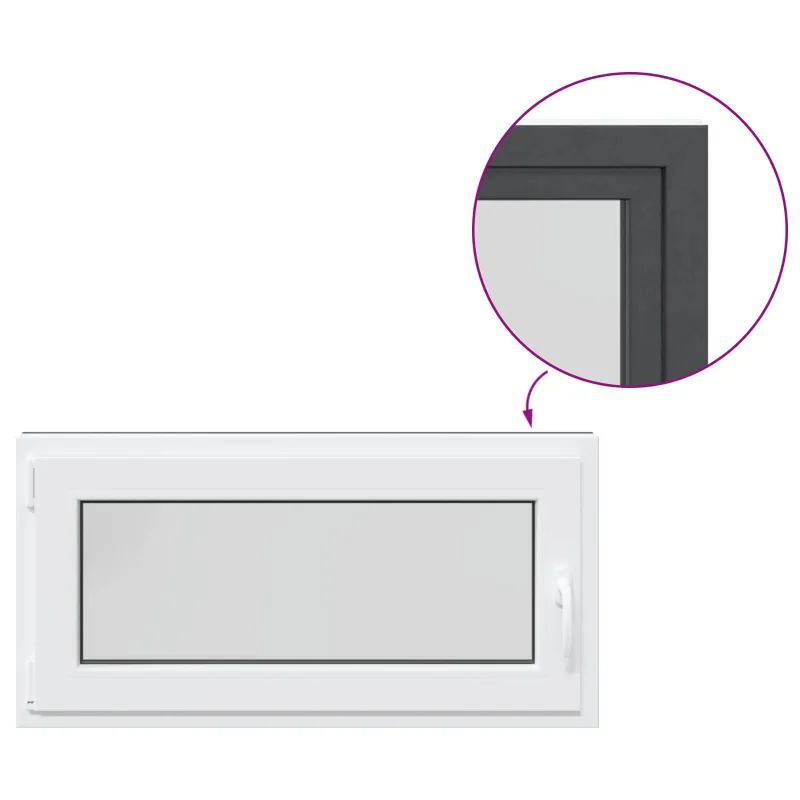 Požeminio lango RISOR 100 x 50 cm PVC ir stiklas Antracito