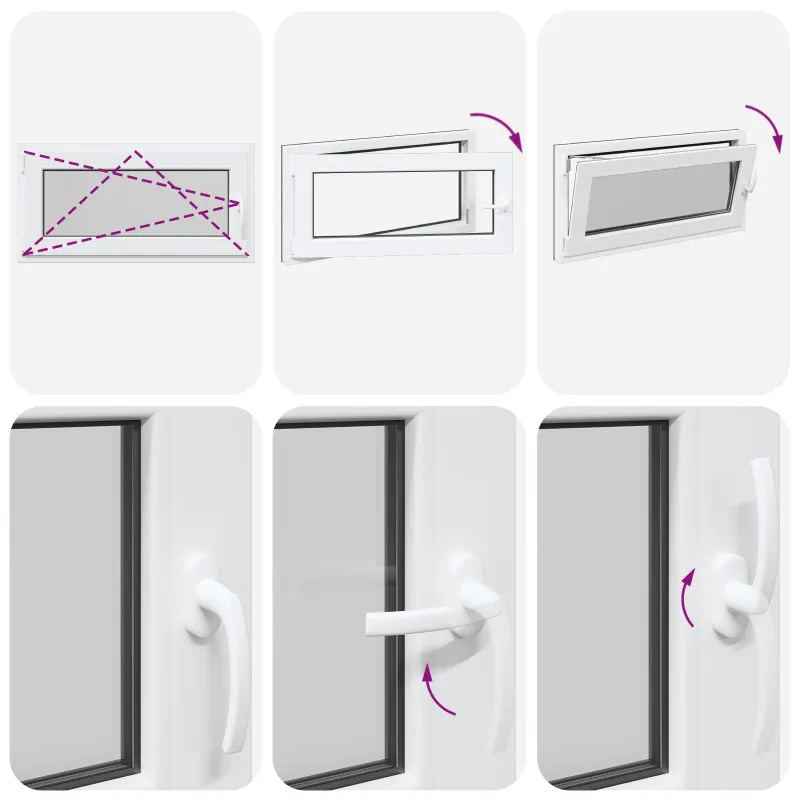 Požeminio lango RISOR 100 x 50 cm PVC ir stiklas Antracito