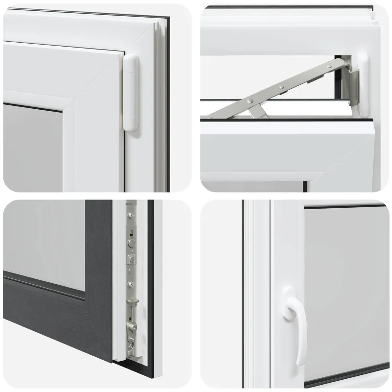 Požeminio lango RISOR 100 x 60 cm PVC ir stiklas Antracito