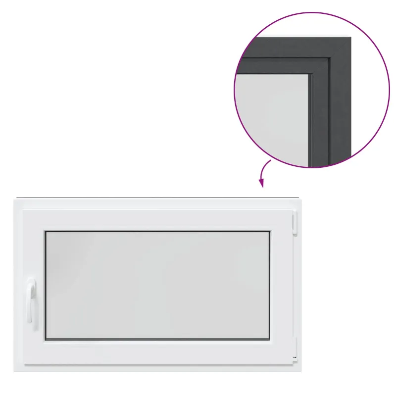 Požeminio lango RISOR 100 x 60 cm PVC ir stiklas Antracito