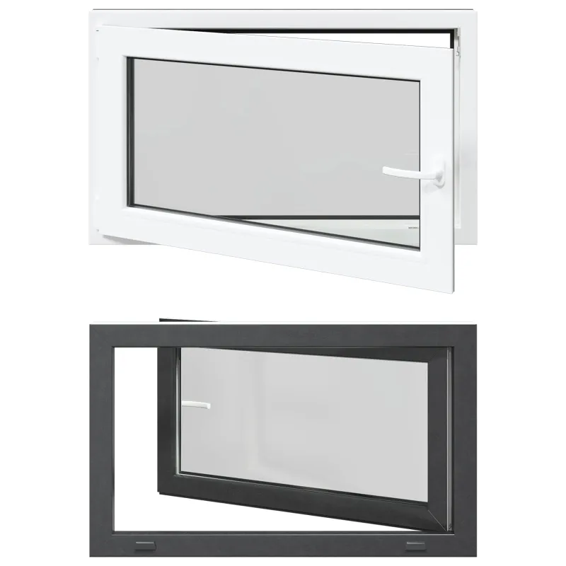 Požeminio lango RISOR 100 x 60 cm PVC ir stiklas Antracito
