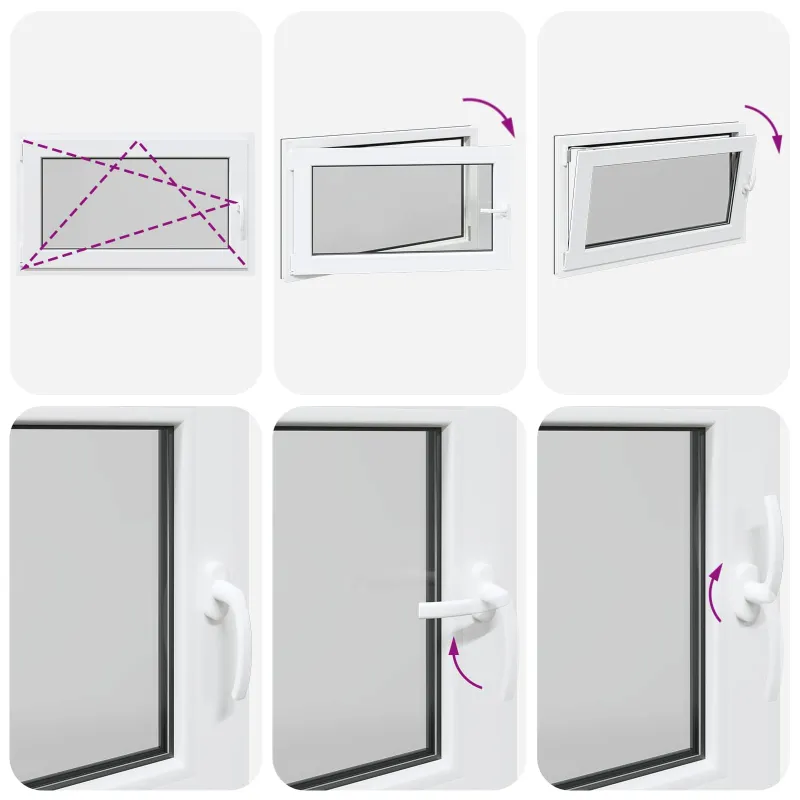 Požeminio lango RISOR 100 x 60 cm PVC ir stiklas Antracito