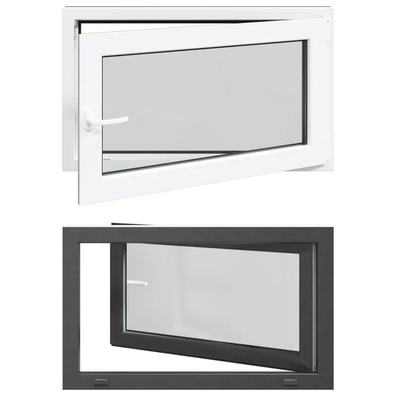 Požeminio lango RISOR 100 x 70 cm PVC ir stiklas Antracito