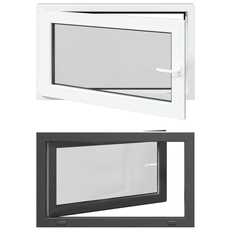 Požeminio lango RISOR 100 x 70 cm PVC ir stiklas Antracito