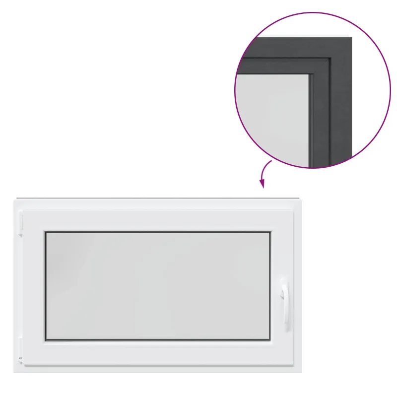 Požeminio lango RISOR 100 x 70 cm PVC ir stiklas Antracito