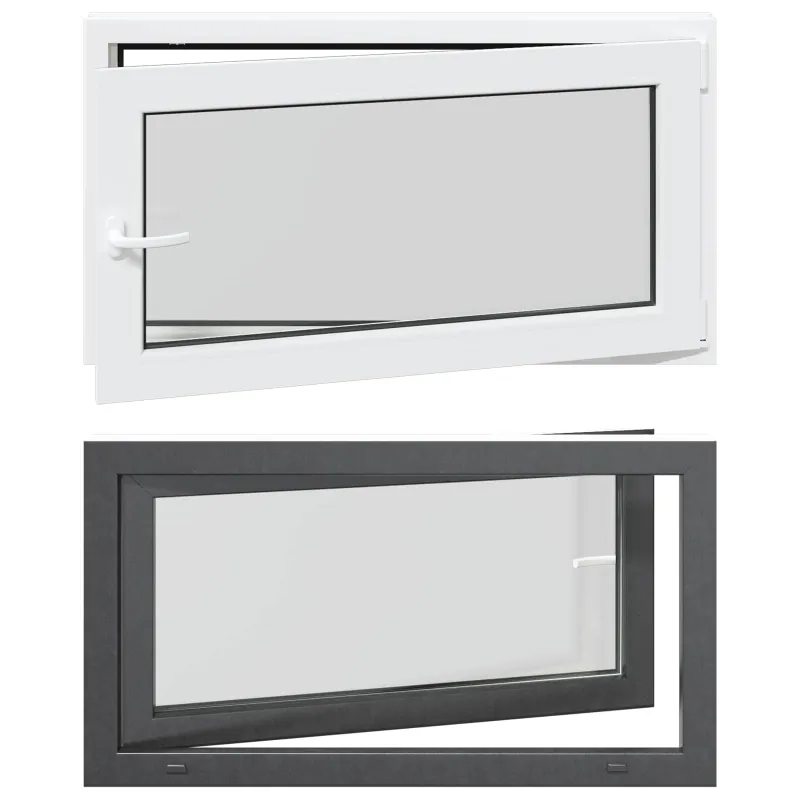 Požeminio lango RISOR 110 x 50 cm PVC ir stiklas Antracito