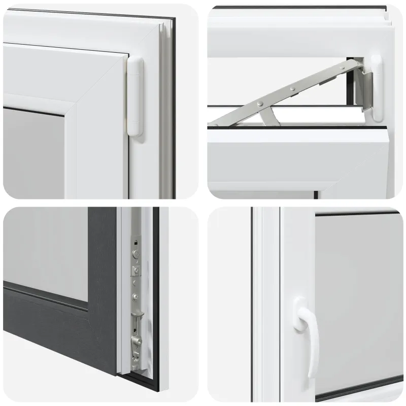 Požeminio lango RISOR 110 x 50 cm PVC ir stiklas Antracito