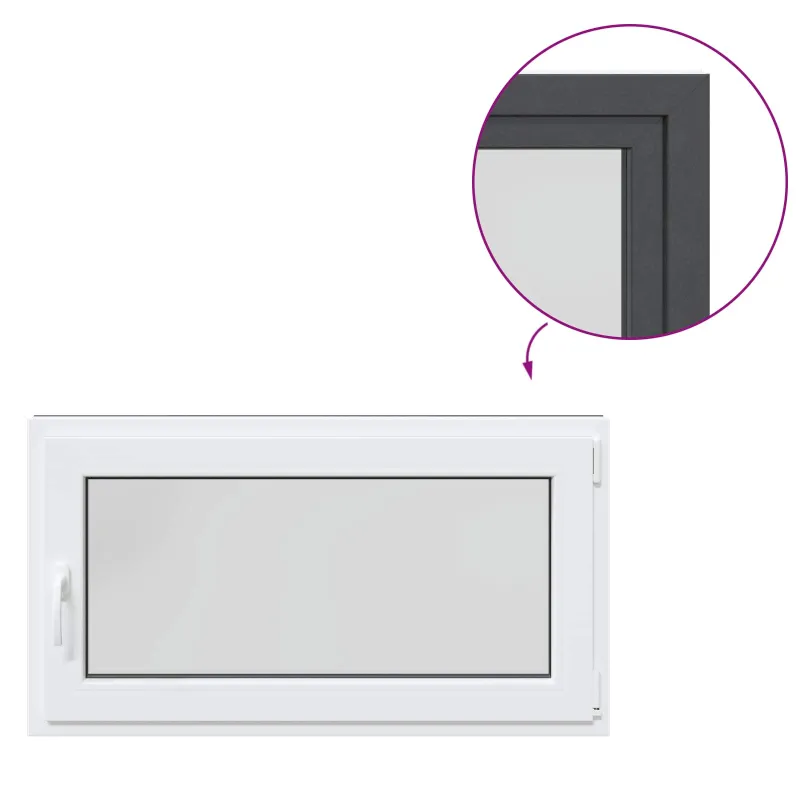 Požeminio lango RISOR 110 x 50 cm PVC ir stiklas Antracito