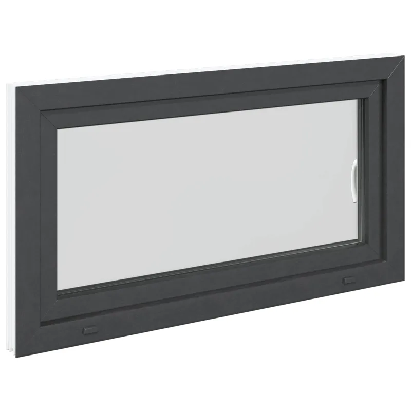 Požeminio lango RISOR 110 x 60 cm PVC ir stiklas Antracito