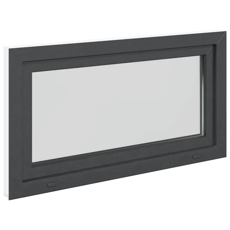 Požeminio lango RISOR 110 x 60 cm PVC ir stiklas Antracito