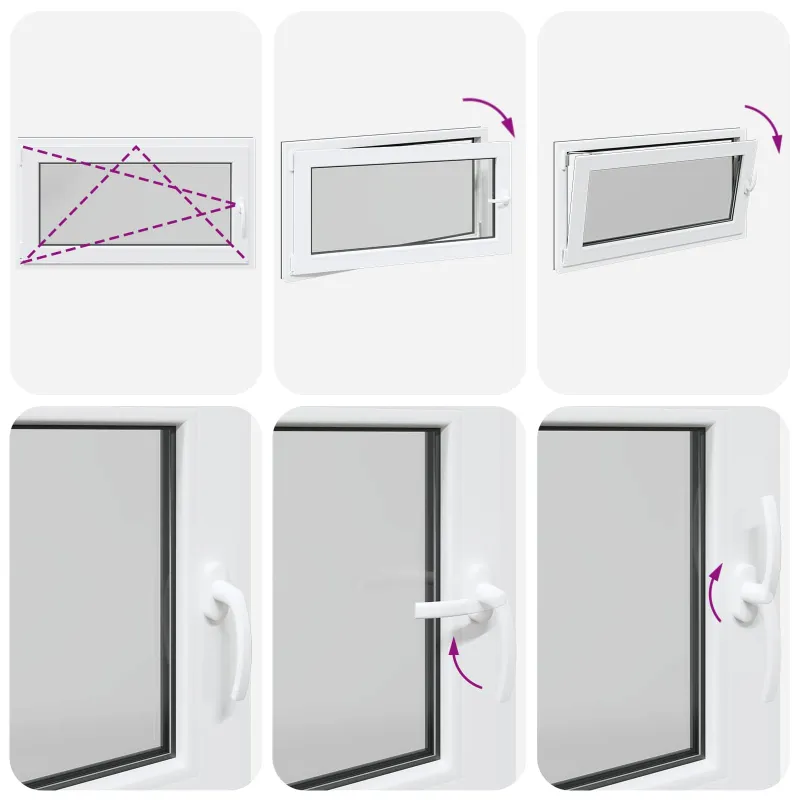 Požeminio lango RISOR 110 x 60 cm PVC ir stiklas Antracito
