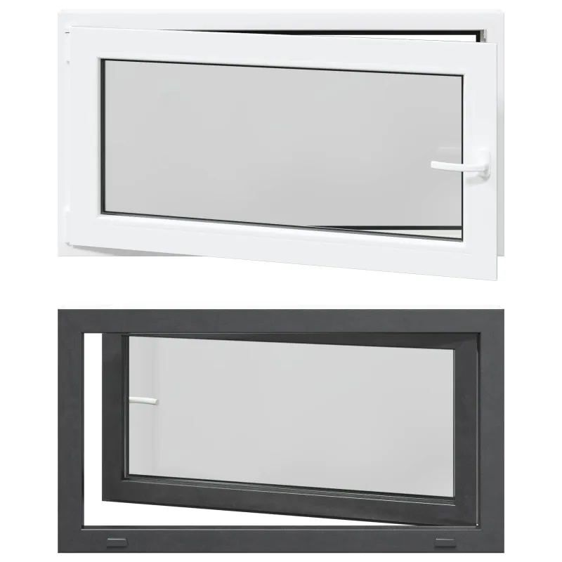 Požeminio lango RISOR 110 x 70 cm PVC ir stiklas Antracito