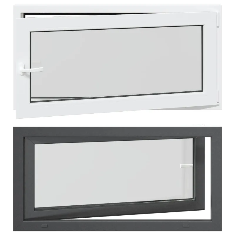 Požeminio lango RISOR 120 x 60 cm PVC ir stiklas Antracito