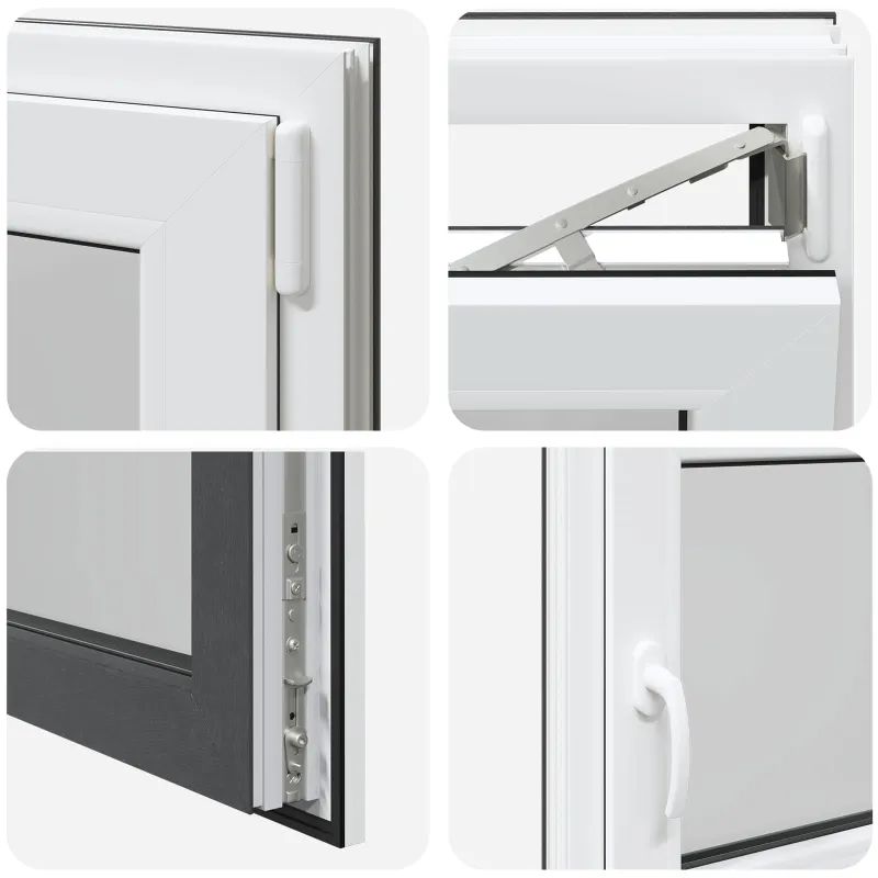 Požeminio lango RISOR 120 x 60 cm PVC ir stiklas Antracito