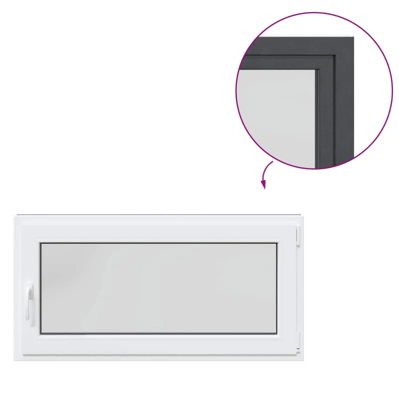 Požeminio lango RISOR 120 x 60 cm PVC ir stiklas Antracito