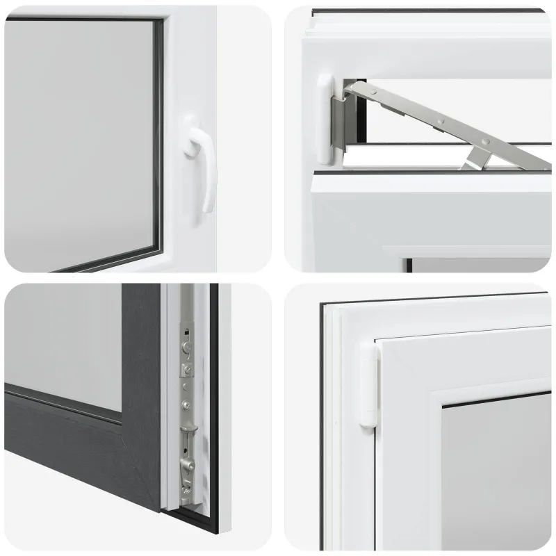 Požeminio lango RISOR 120 x 60 cm PVC ir stiklas Antracito