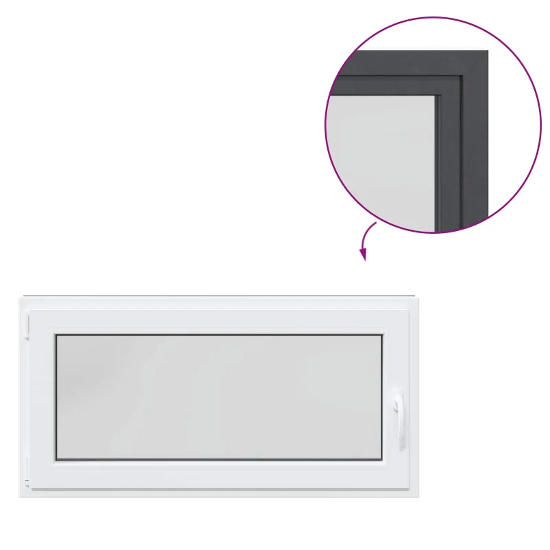 Požeminio lango RISOR 120 x 60 cm PVC ir stiklas Antracito