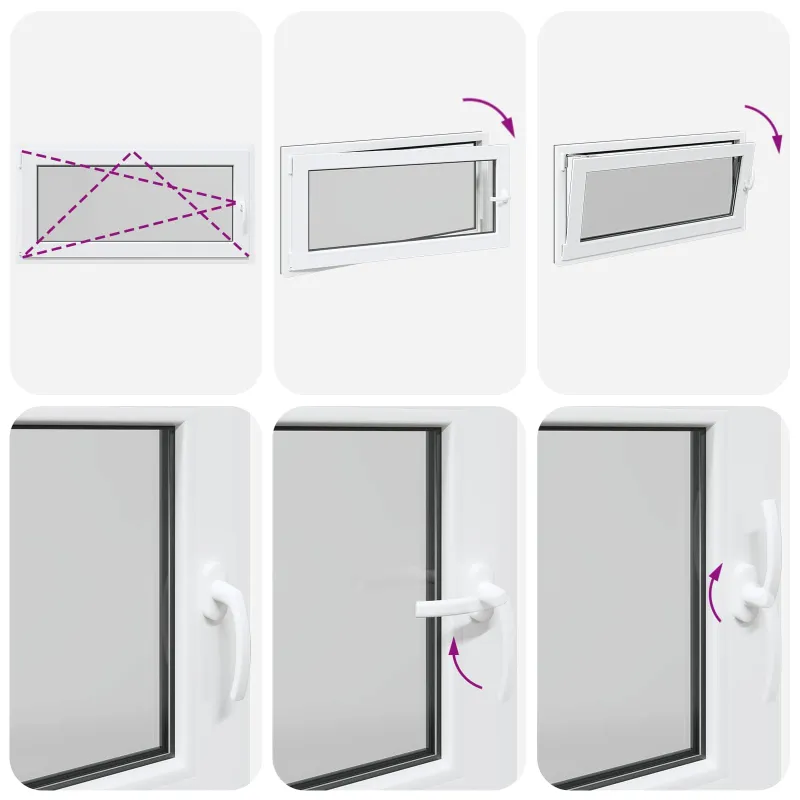 Požeminio lango RISOR 120 x 60 cm PVC ir stiklas Antracito