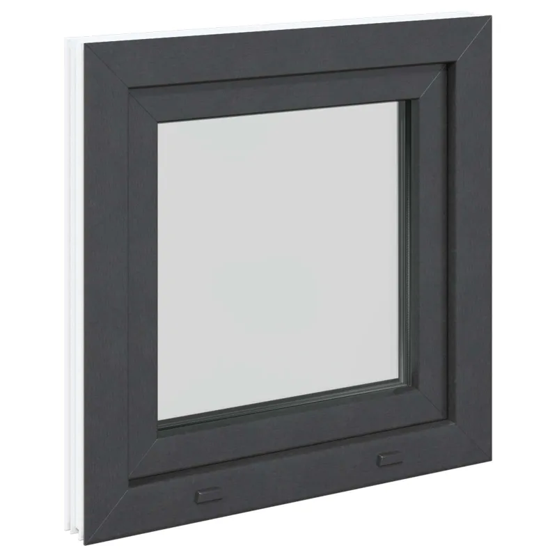 Požeminio lango RISOR 50 x 50 cm PVC ir stiklas Antracito