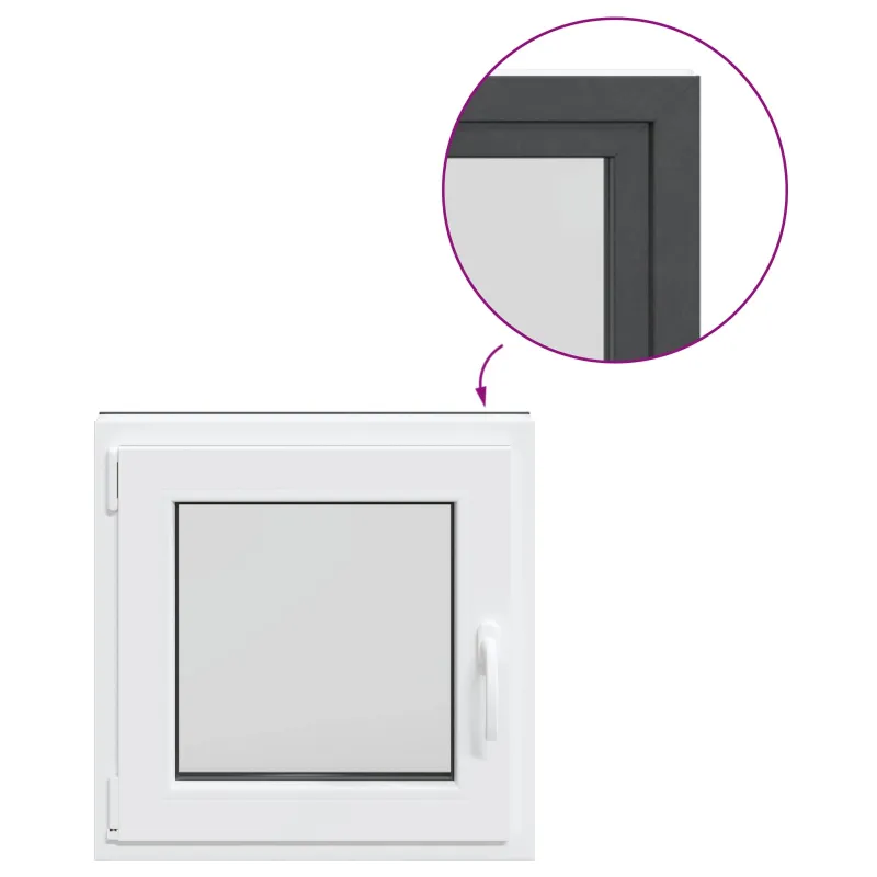 Požeminio lango RISOR 50 x 50 cm PVC ir stiklas Antracito