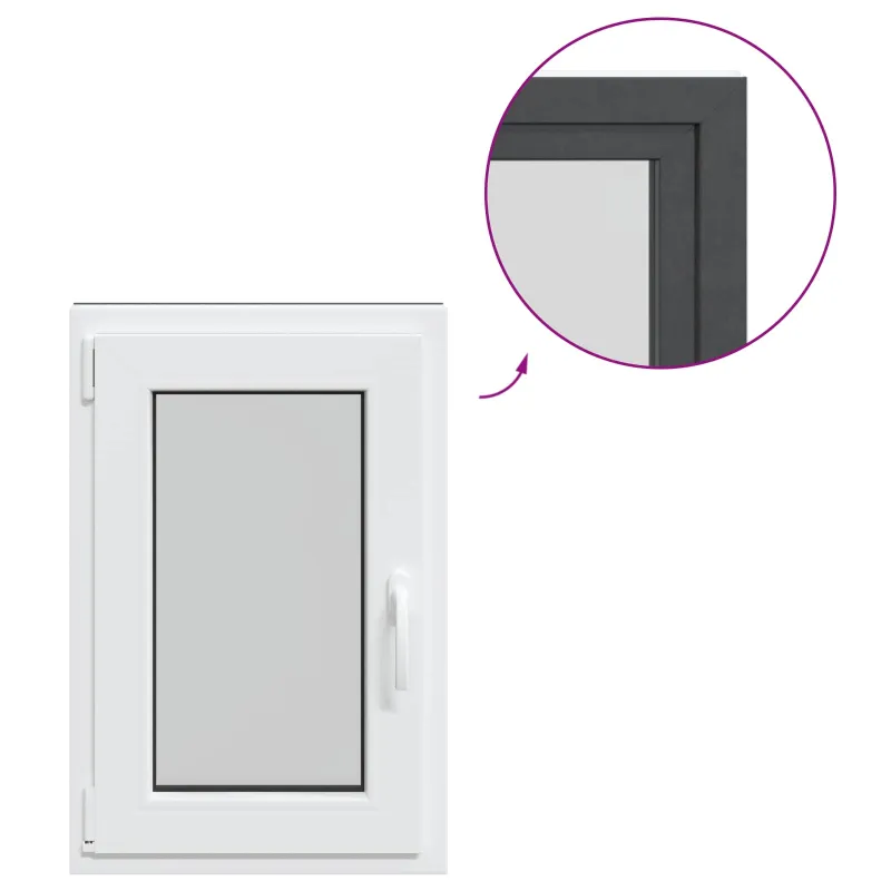 Požeminio lango RISOR 50 x 75 cm PVC ir stiklas Antracito