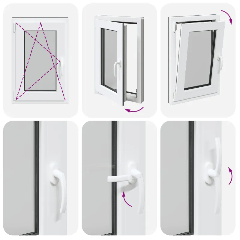 Požeminio lango RISOR 50 x 75 cm PVC ir stiklas Antracito