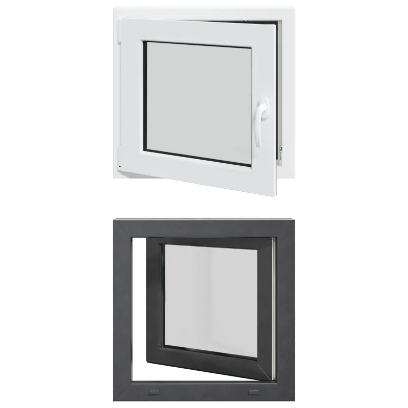 Požeminio lango RISOR 60 x 60 cm PVC ir stiklas Antracito