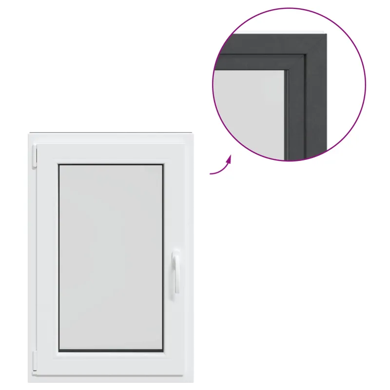 Požeminio lango RISOR 60 x 100 cm PVC ir stiklas Antracito