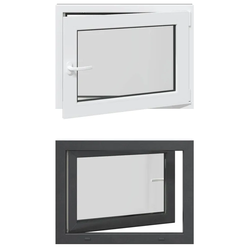 Požeminio lango RISOR 80 x 60 cm PVC ir stiklas Antracito
