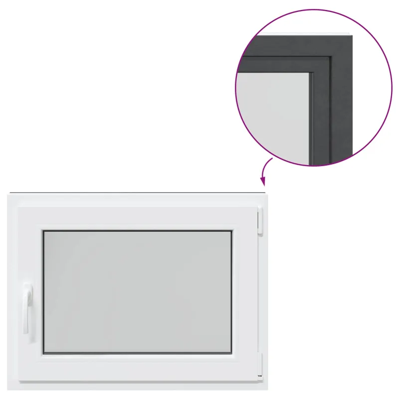 Požeminio lango RISOR 80 x 60 cm PVC ir stiklas Antracito