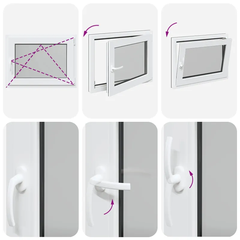 Požeminio lango RISOR 80 x 60 cm PVC ir stiklas Antracito
