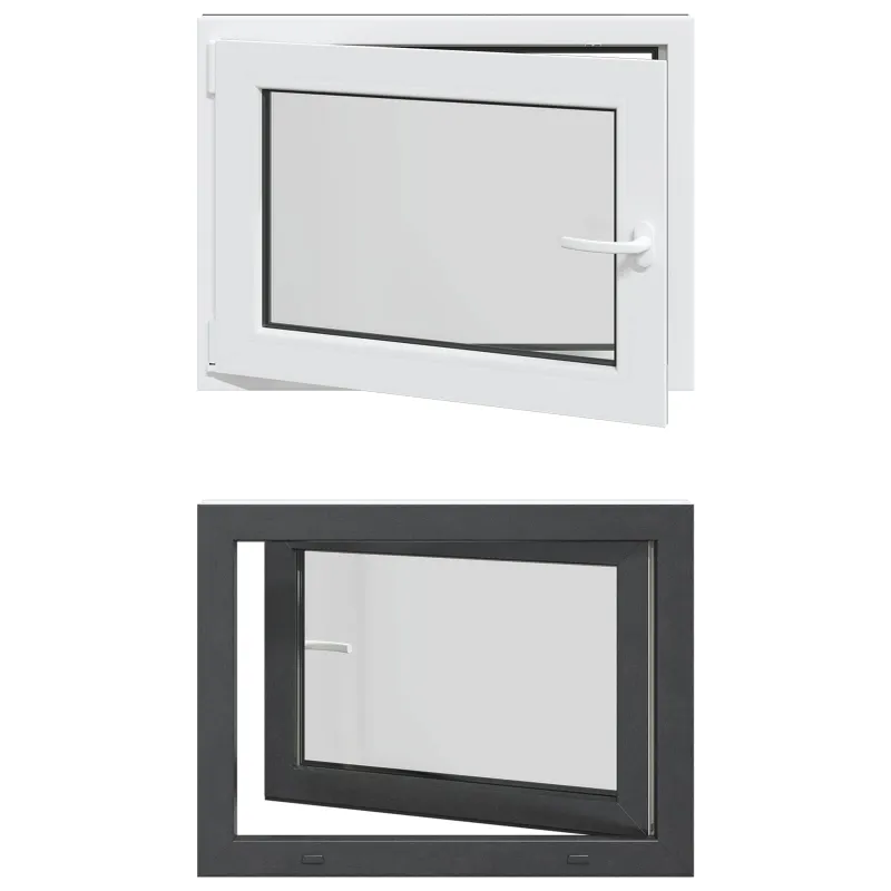 Požeminio lango RISOR 80 x 70 cm PVC ir stiklas Antracito