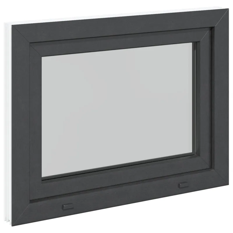 Požeminio lango RISOR 80 x 70 cm PVC ir stiklas Antracito