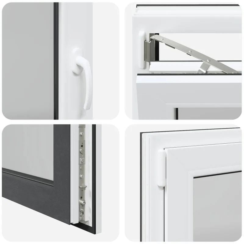Požeminio lango RISOR 80 x 70 cm PVC ir stiklas Antracito