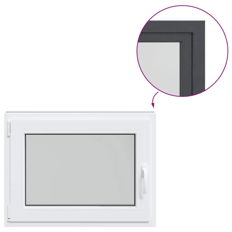 Požeminio lango RISOR 80 x 70 cm PVC ir stiklas Antracito