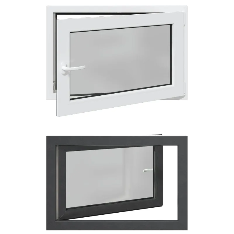 Požeminio lango RISOR 80 x 70 cm PVC ir stiklas Antracito