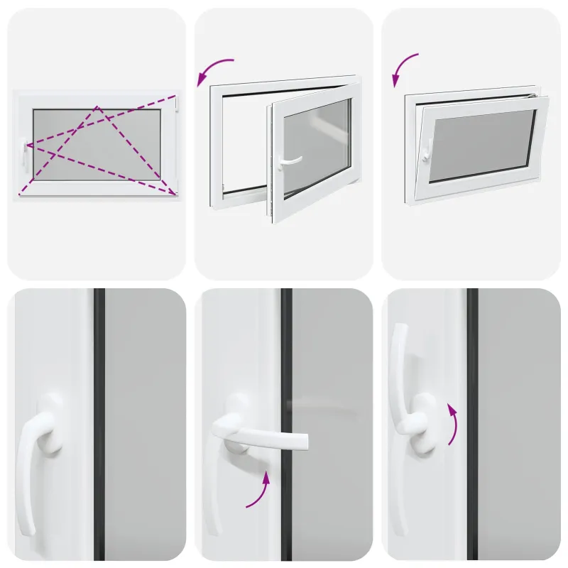 Požeminio lango RISOR 80 x 70 cm PVC ir stiklas Antracito
