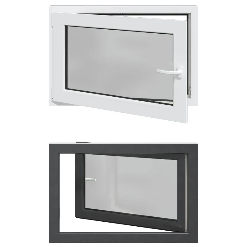 Požeminio lango RISOR 90 x 50 cm PVC ir stiklas Antracito
