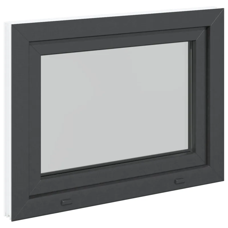 Požeminio lango RISOR 90 x 60 cm PVC ir stiklas Antracito