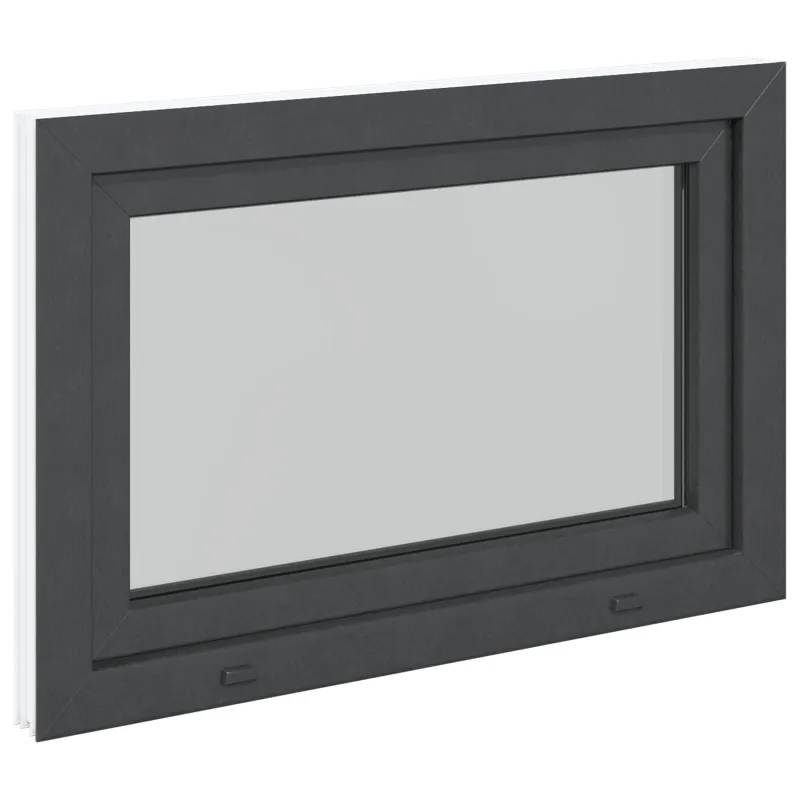 Požeminio lango RISOR 90 x 60 cm PVC ir stiklas Antracito