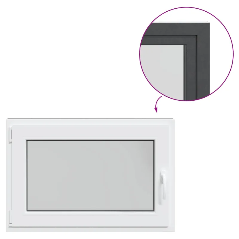 Požeminio lango RISOR 90 x 70 cm PVC ir stiklas Antracito