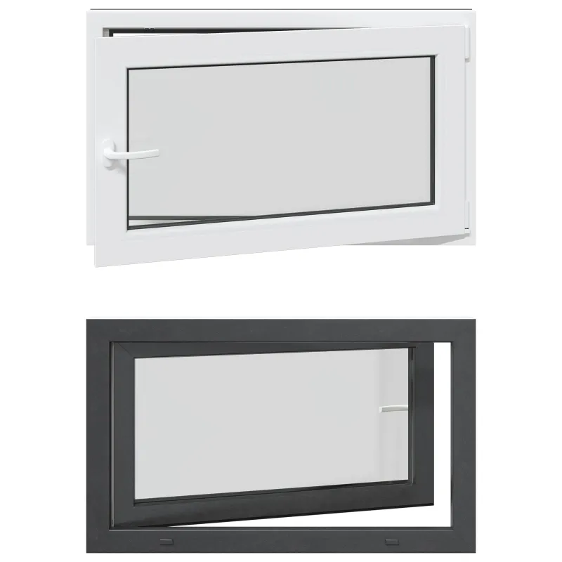 Požeminio lango RISOR 100 x 60 cm PVC ir stiklas Antracito