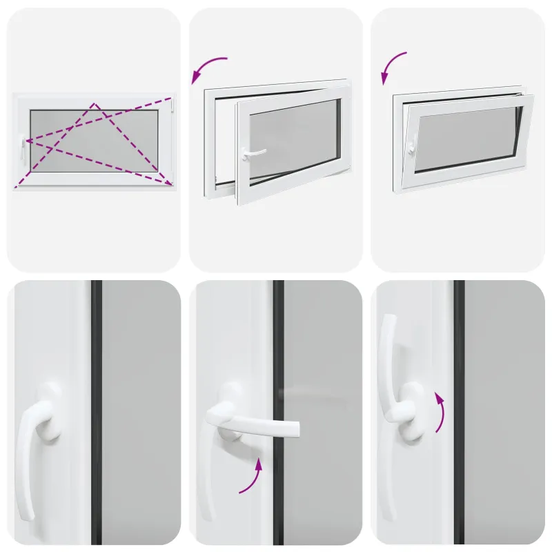 Požeminio lango RISOR 100 x 60 cm PVC ir stiklas Antracito