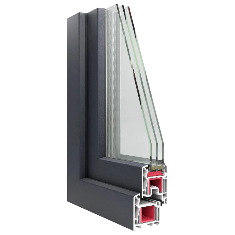 Požeminio lango RISOR 100 x 70 cm PVC ir stiklas Antracito