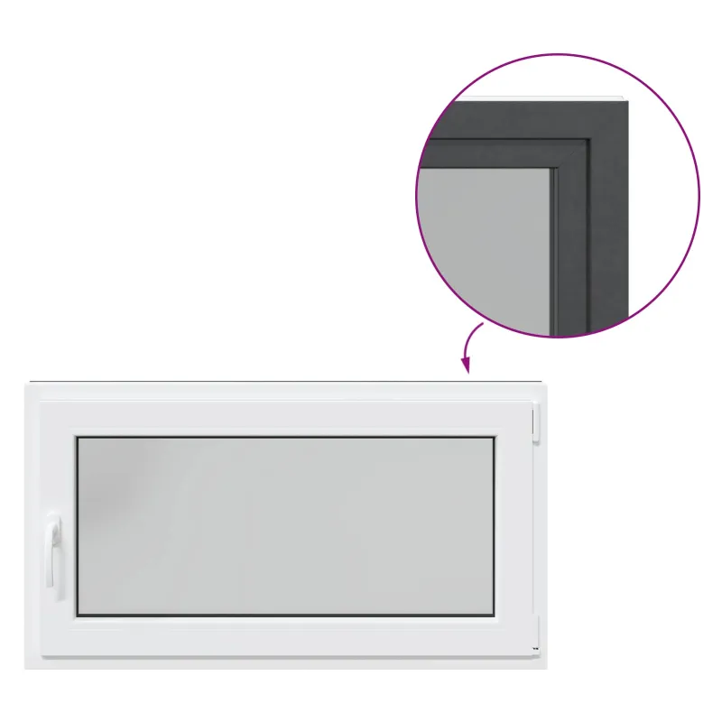 Požeminio lango RISOR 110 x 60 cm PVC ir stiklas Antracito