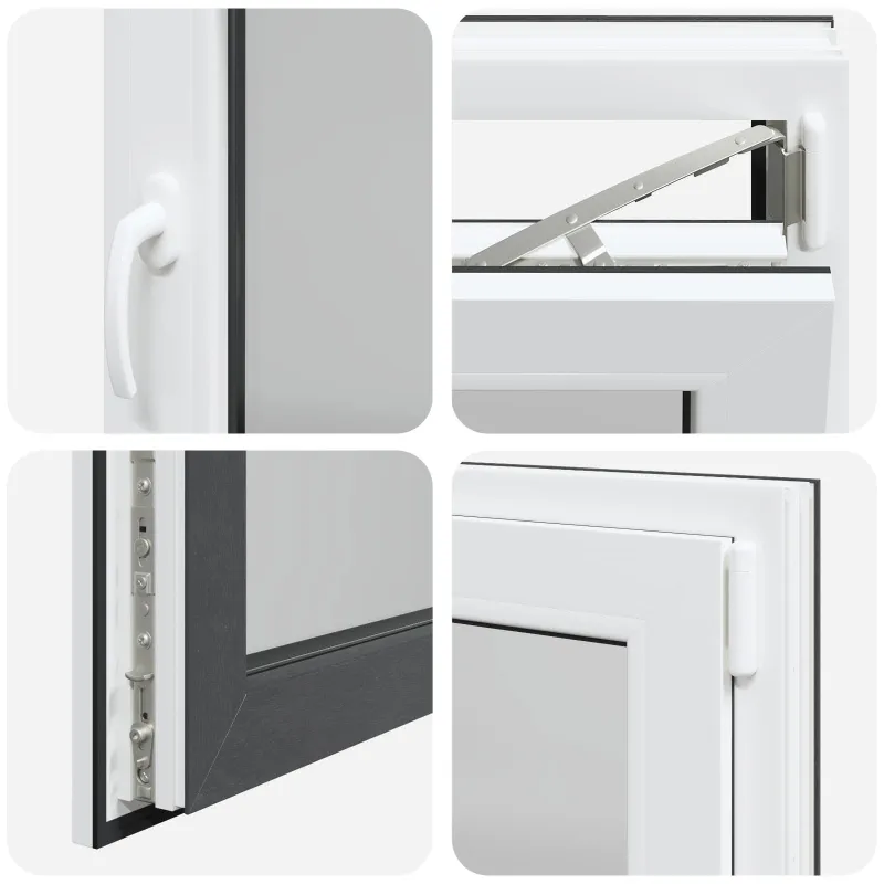 Požeminio lango RISOR 110 x 70 cm PVC ir stiklas Antracito