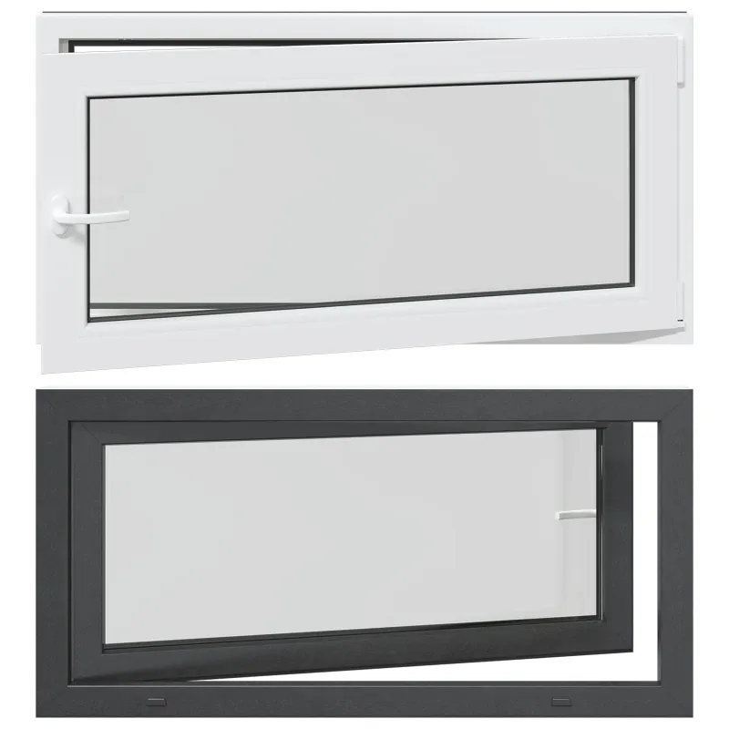 Požeminio lango RISOR 120 x 60 cm PVC ir stiklas Antracito