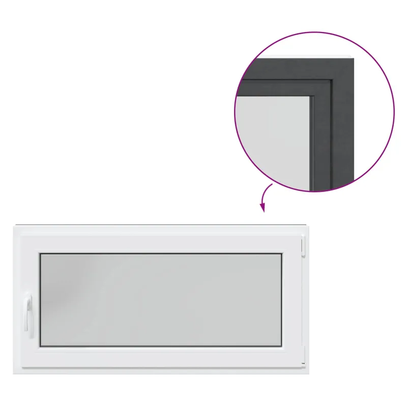 Požeminio lango RISOR 120 x 60 cm PVC ir stiklas Antracito