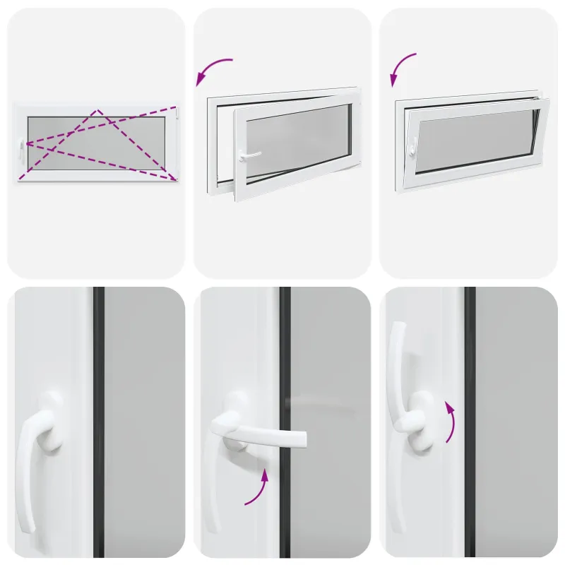 Požeminio lango RISOR 120 x 60 cm PVC ir stiklas Antracito