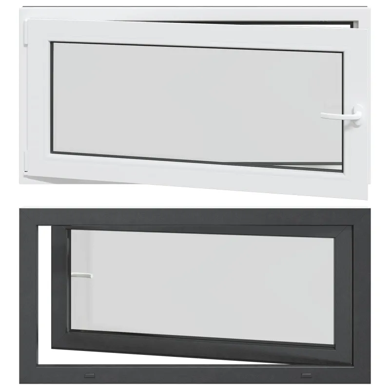 Požeminio lango RISOR 120 x 60 cm PVC ir stiklas Antracito